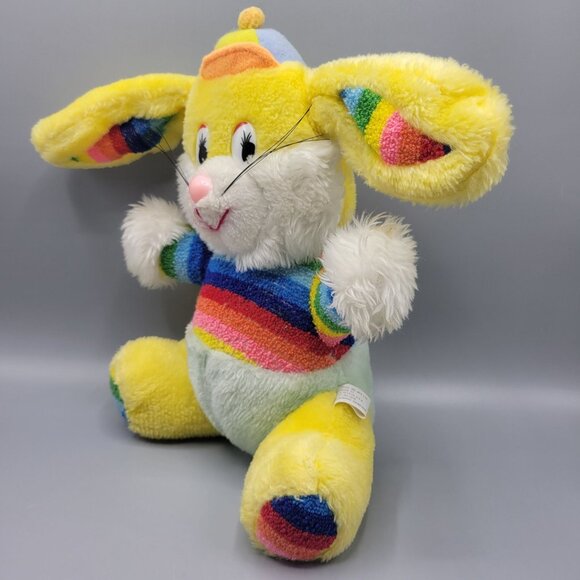 Vtg Scottie Toys Easter Rainbow Bunny Plush Stuffed Animal 12" Terry Cloth Belly - Picture 8 of 12